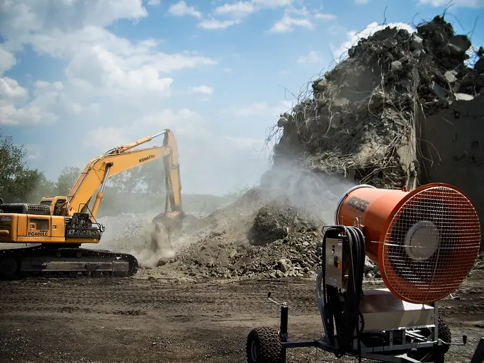 dust control at cement plant demo