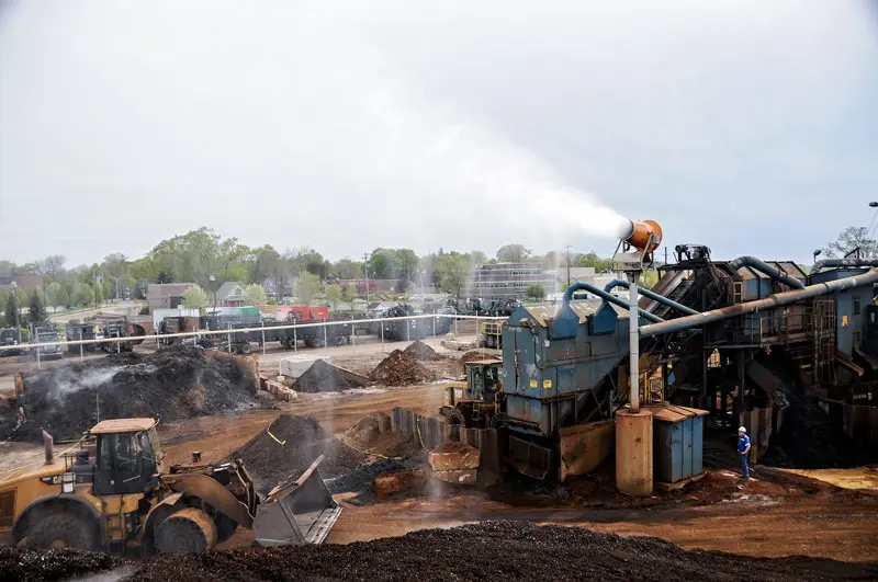 tower mounted dust cannon at scrapyard