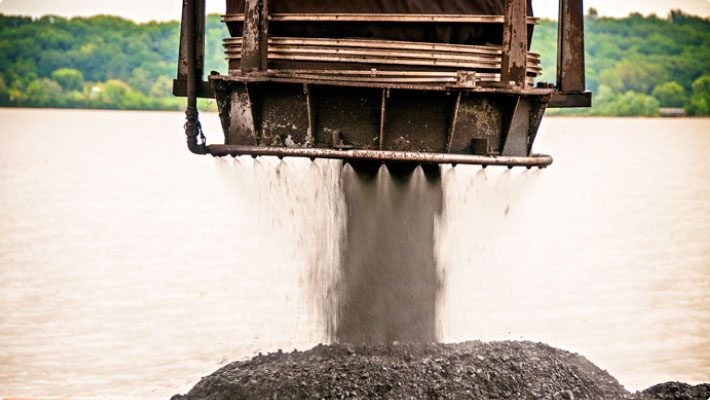 Dust Suppression Misting Ring For Coal Barge Loading