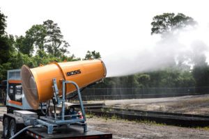 trailer mounted dust suppression cannon with genset