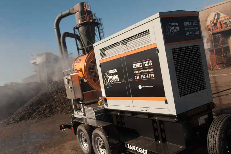 dust suppression cannon mounted on trailer with genset