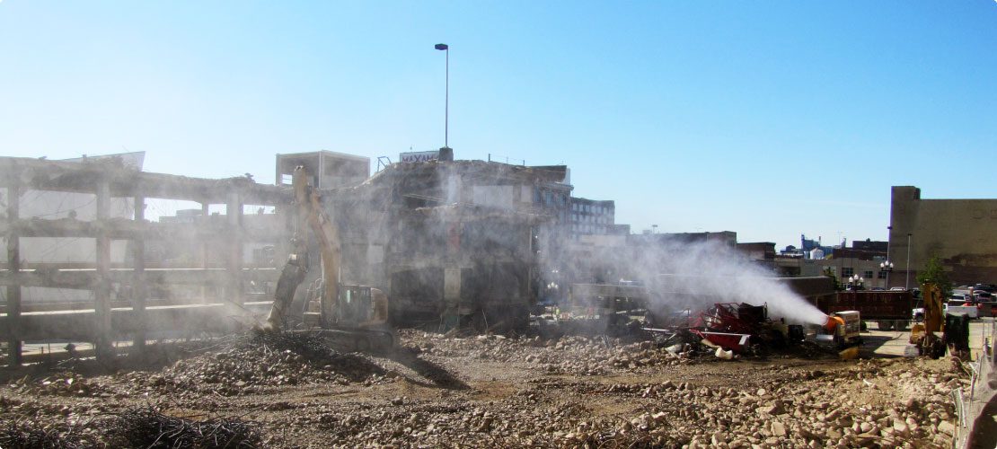 Mobile dust suppression keeps demolition emissions from leaving site