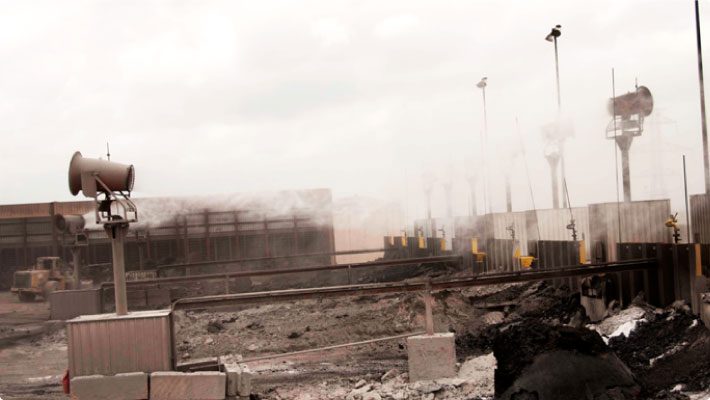 Tower Dust Control Systems At Steel Mill Slag Pit