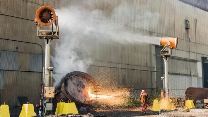 Tower Mount Dust Suppression At Lancing Operation With Workers