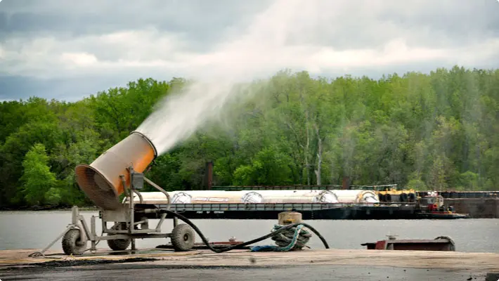 Carriage Mount Dust Control At Port Facility