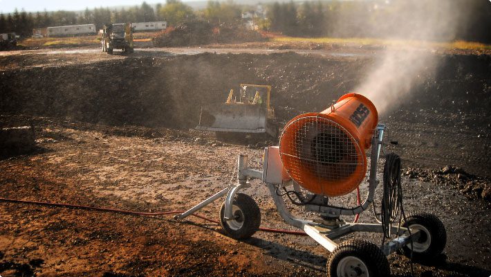 DustBoss unit at site with excavators working