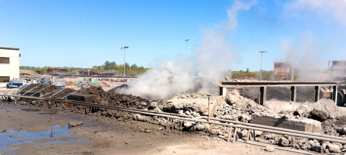 What is fugitive dust at steel mill with slag dumping pits