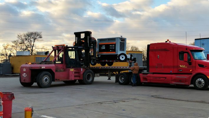 Delivery of dustboss dust control system on semi truck