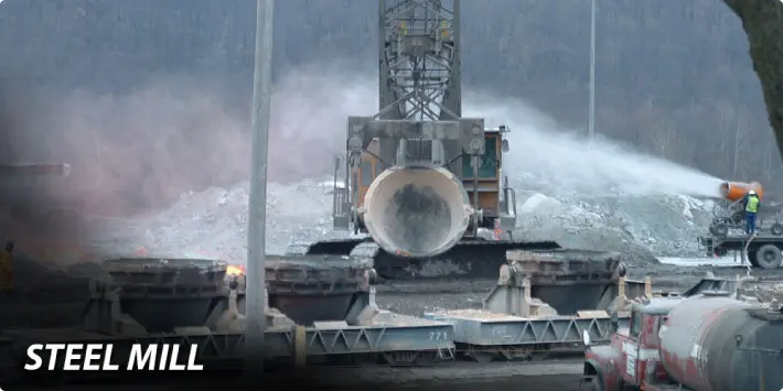 Dust control system at a steel mill