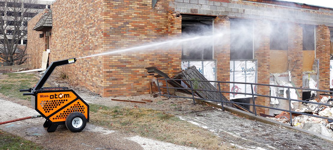 dustboss atom dust control system at OSF Healthcare demolition