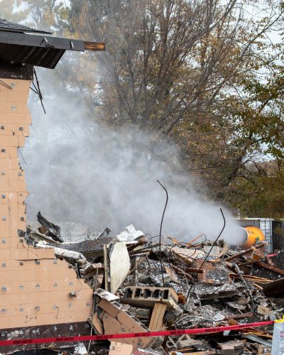 DustBoss Mist Cannon at Military Housing Demolition Site Mobile