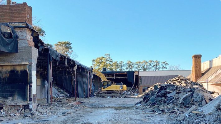 East Coast Demolition Excavator During Teardown at Williamsburg Site