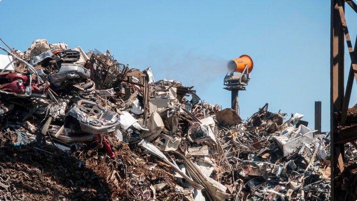 DustBoss Tower System for Metal Shredding and Processing at Scrap Yard