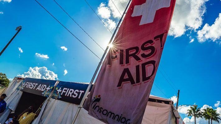 First Aid Tent at Outdoor Music Festival