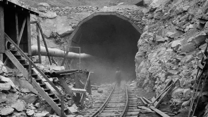 Hawks Nest Tunnel Construction in West Virginia 1930s